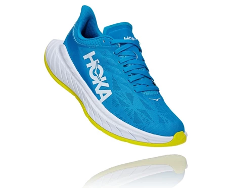 Blue / Orange Women's HOKA Carbon X 2 Road Running Shoes | US-HDMJYK