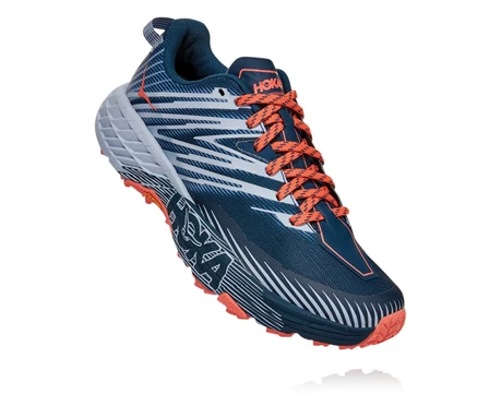 Blue Women's HOKA Speedgoat 4 Running Shoes | US-RQFVCD